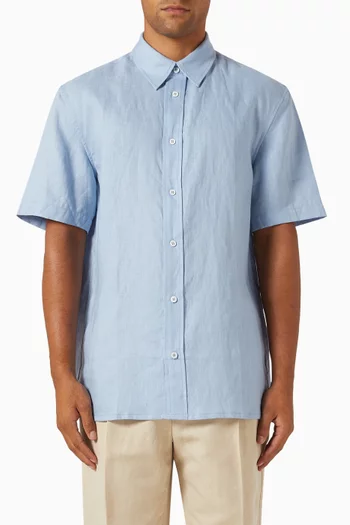KL Monogram Shirt in Linen