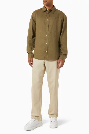 Monogram Shirt in Linen