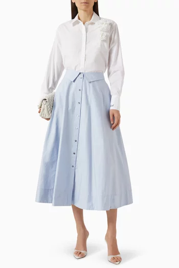Midi Skirt in Organic Cotton-poplin
