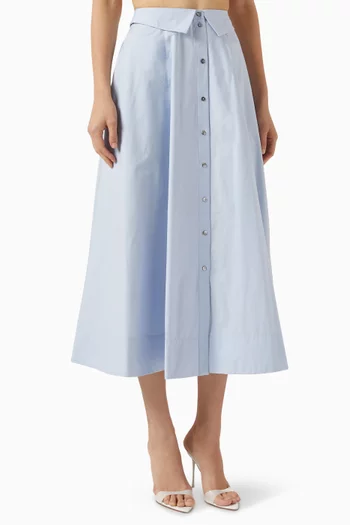 Midi Skirt in Organic Cotton-poplin