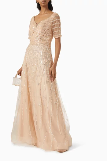 Sequin-embellished Gown in Tulle