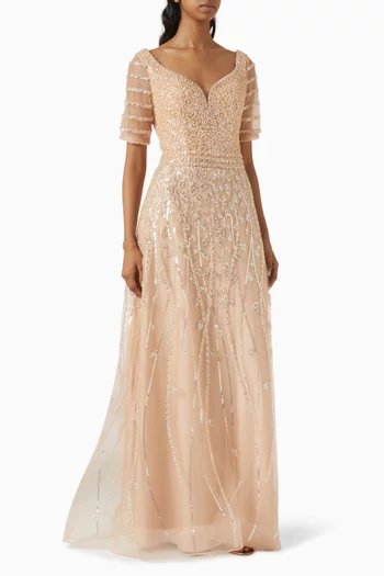 Sequin-embellished Gown in Tulle
