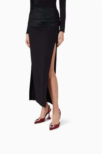 حذاء كلاسيك بيجوم بسير خلفي وكعب 95 مم قماش شبكي