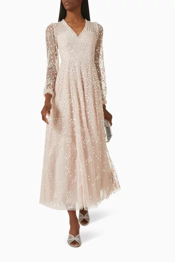 Leila Dot Cape Gown in Tulle