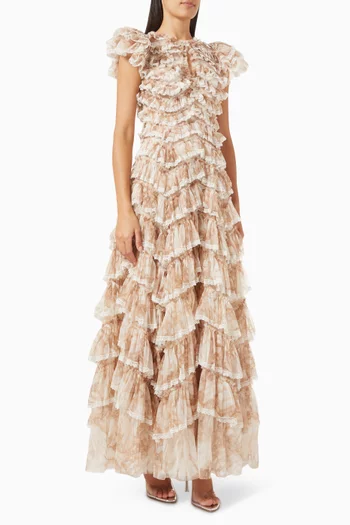 Flutter Ruffle Lace Gown in Tulle