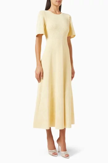 Floral Pointelle Knit Dress in Viscose Blend