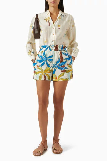 Palm Elissa Shorts in Cotton & Linen