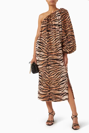 Gaia Tiger-print Dress in Cotton
