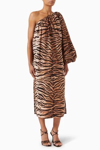 Gaia Tiger-print Dress in Cotton
