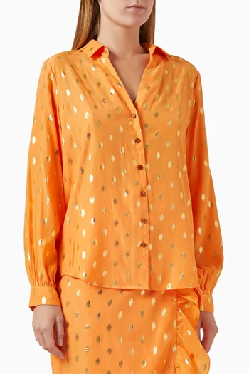 Miley Foil Shirt in Viscose
