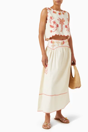 Pollenca Embroidered Top in Cotton