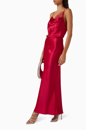 Maxi Skirt in Silk Satin