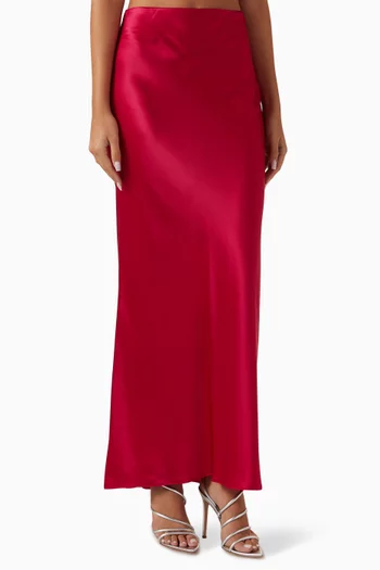 Maxi Skirt in Silk Satin