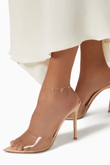 خلخال بحرف "I" مرصع بالماس ذهب عيار 18