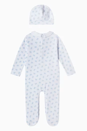 Trains Pyjama Set in Cotton