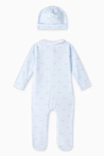 Trains Pyjama Set in Cotton