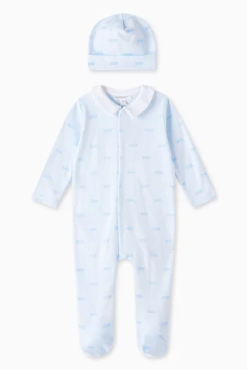 Trains Pyjama Set in Cotton