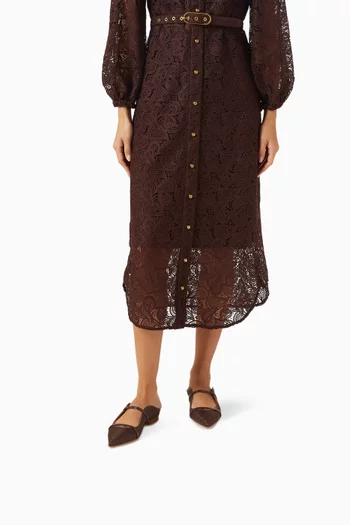 Maureen Flats in Raffia & Nappa