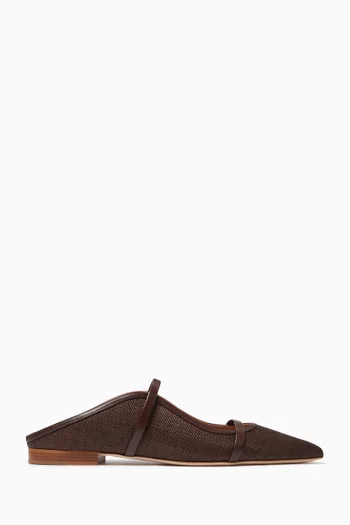 Maureen Flats in Raffia & Nappa