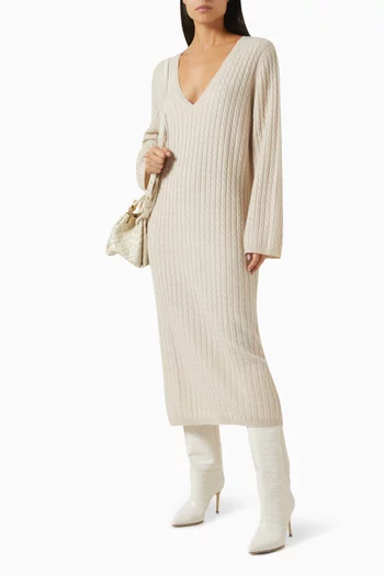 Maxi Dress in Cable-knit Cashmere
