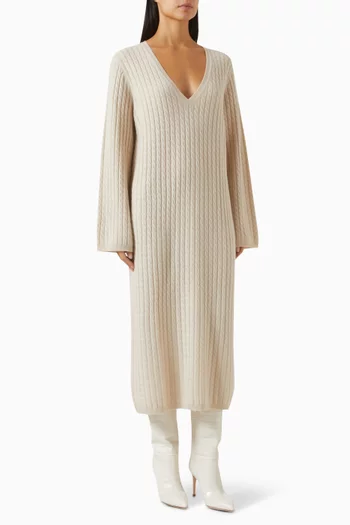 Maxi Dress in Cable-knit Cashmere
