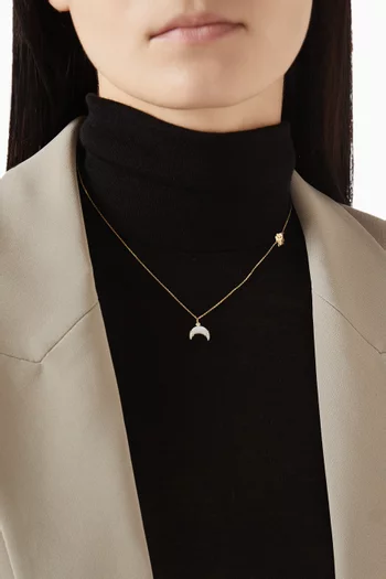 Moonstone Diamond Necklace in 18kt Gold
