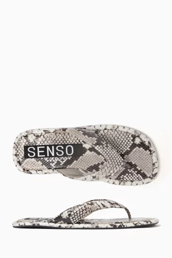 Innika Flip-flops in Snake-print Leather
