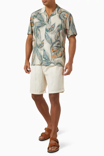 Cuban Collar Shirt in Cotton-blend