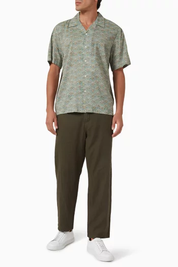 Cuban Collar Shirt in Cotton-blend