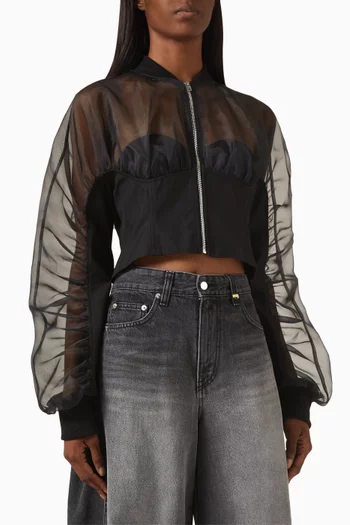 Sheer Crop Jacket in Organza