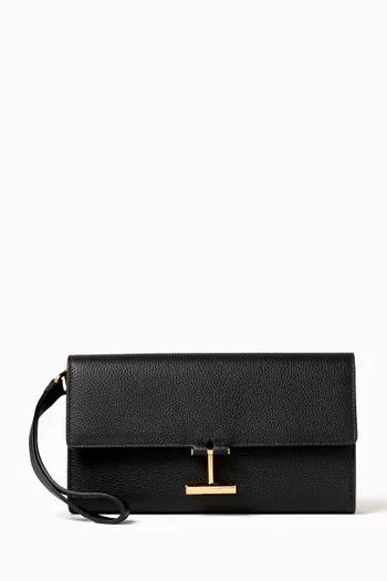 Tara Wristlet in Grained Leather