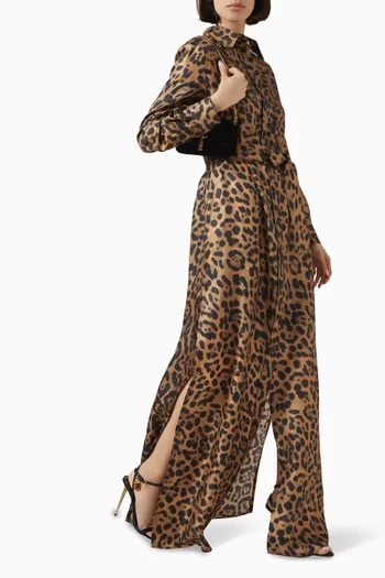 Leopard Shirt Maxi Dress