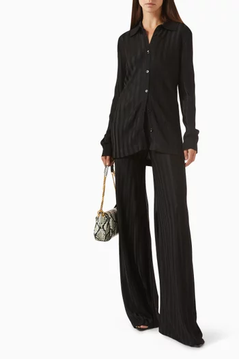 Flared Knit Pants in Viscose