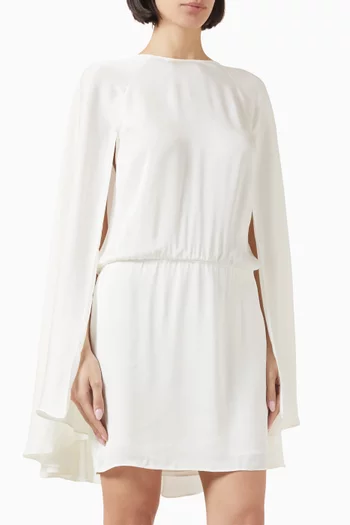 Cape-sleeve Mini Dress
