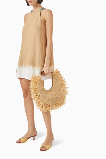 Moon Tote Bag in Raffia