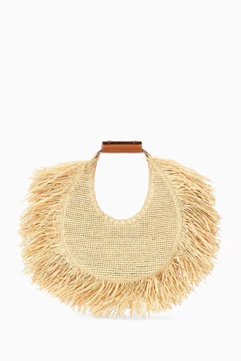 Moon Tote Bag in Raffia