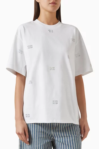 Rhinestone T-shirt in Organic-cotton