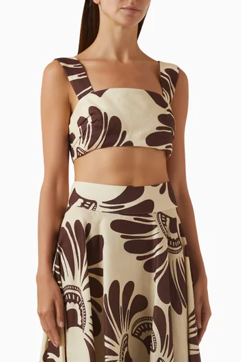 Nova Crop Top in Linen