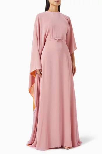 Layered Cape Gown in Chiffon