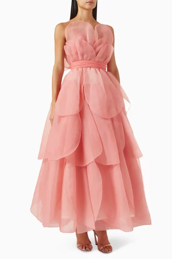 Petal Layered Gown in Organza