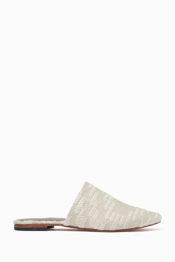 Sahara Leaf Mules in Linen