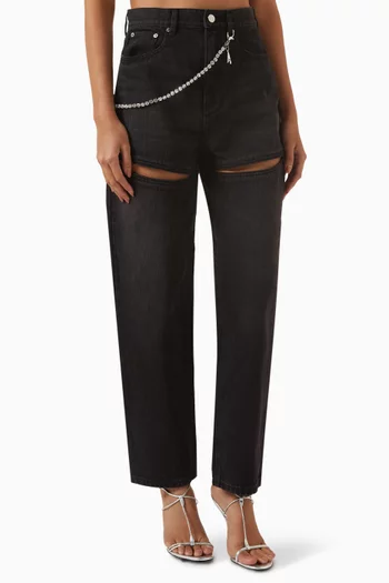 Slit Jeans in Denim