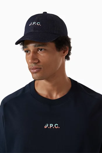 Charlie Asics Baseball Cap in Denim