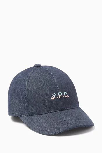 Charlie Asics Baseball Cap in Denim