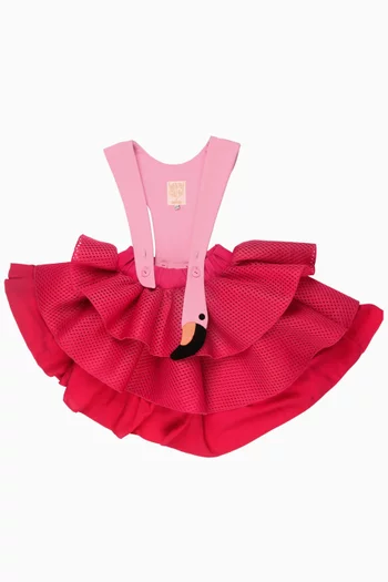 Flamingo Ruffle Dress