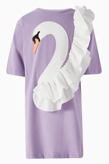 Sweet Swan T-shirt Dress in Organic Cotton
