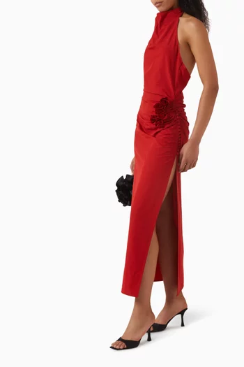 Floral Halterneck Maxi Dress in Crepe