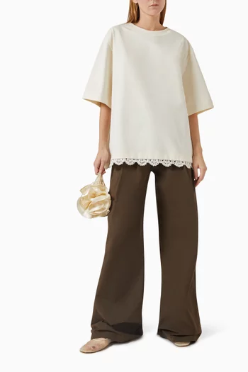 Oversized Scalloped-hem T-shirt