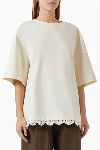 Oversized Scalloped-hem T-shirt