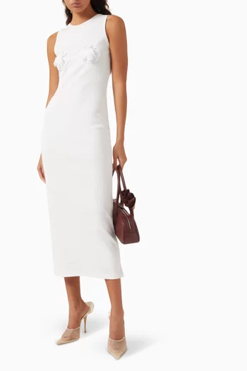Crochet Bra Tank Midi Dress in Cotton